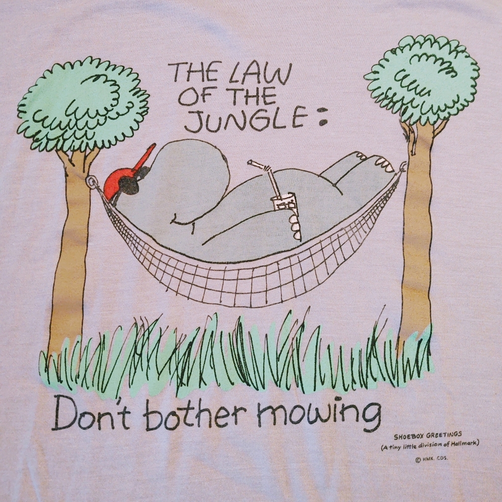 Vtg 80's Shoebox Greetings Law Of The Jungle Tee - Picture 3 of 7